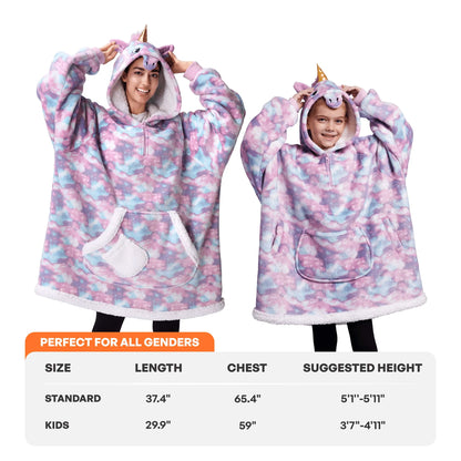 Unicorn Sherpa Wearable Blanket for Adults