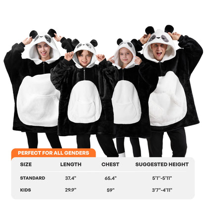 Kids' Sherpa Wearable Blanket - Panda Shape