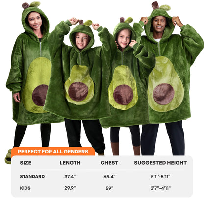 Kids' Avocado-Shaped Sherpa Wearable Blanket