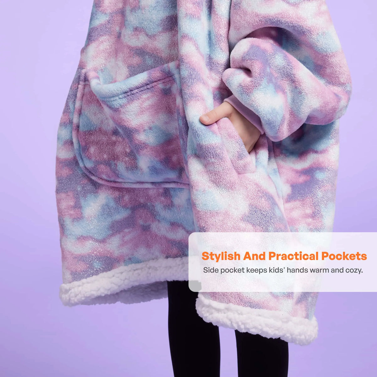 Kids' Sherpa Wearable Blanket - Unicorn Shape