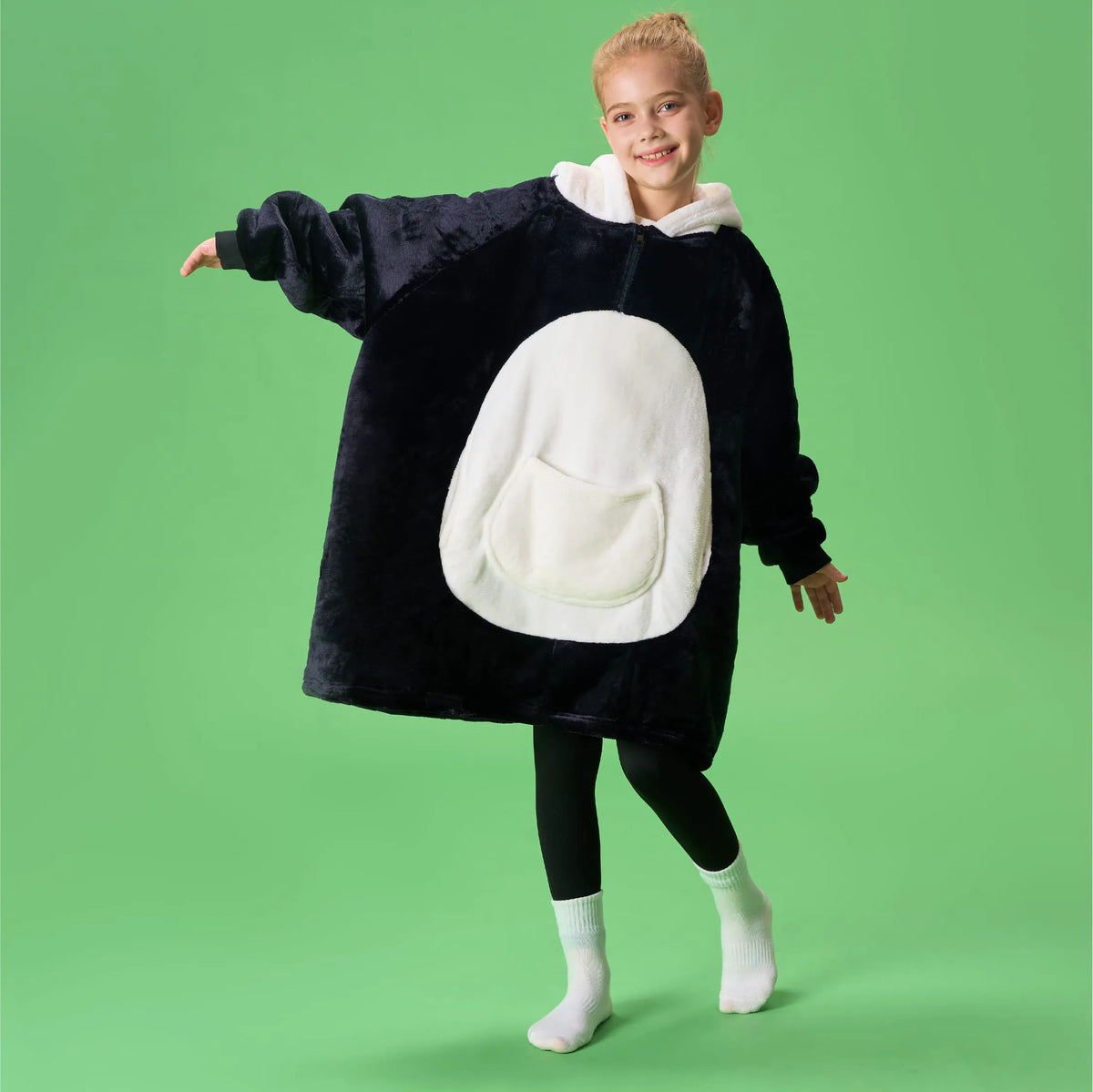Kids' Sherpa Wearable Blanket - Panda Shape