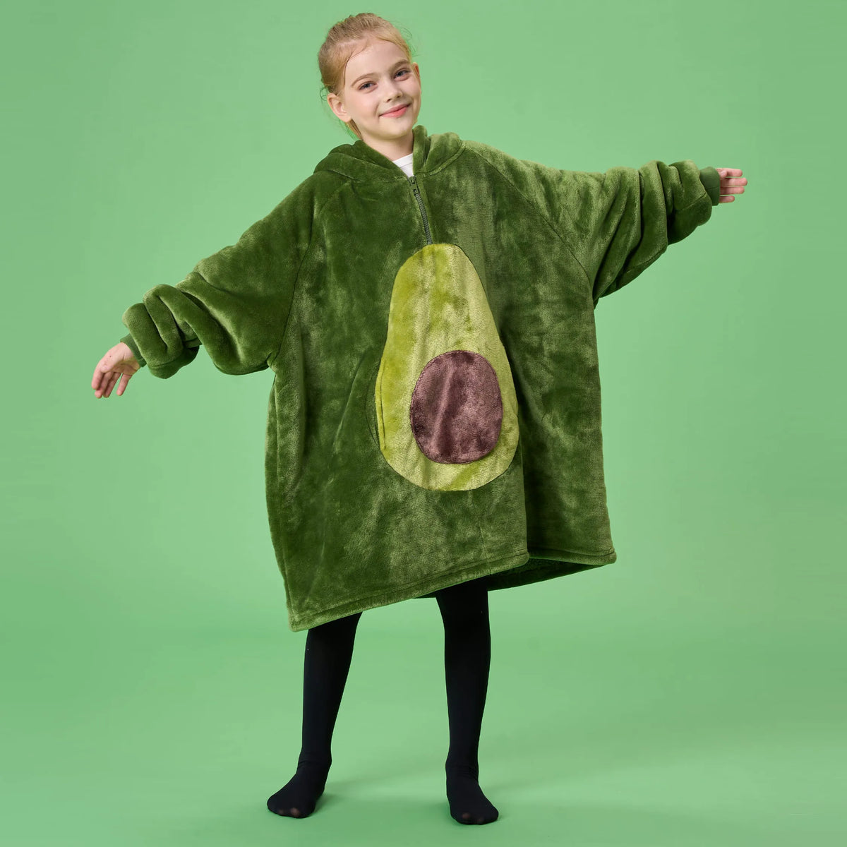 Kids' Avocado-Shaped Sherpa Wearable Blanket