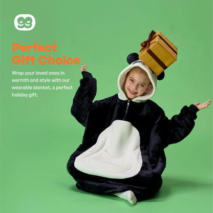 Kids' Sherpa Wearable Blanket - Panda Shape