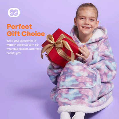 Kids' Sherpa Wearable Blanket - Unicorn Shape